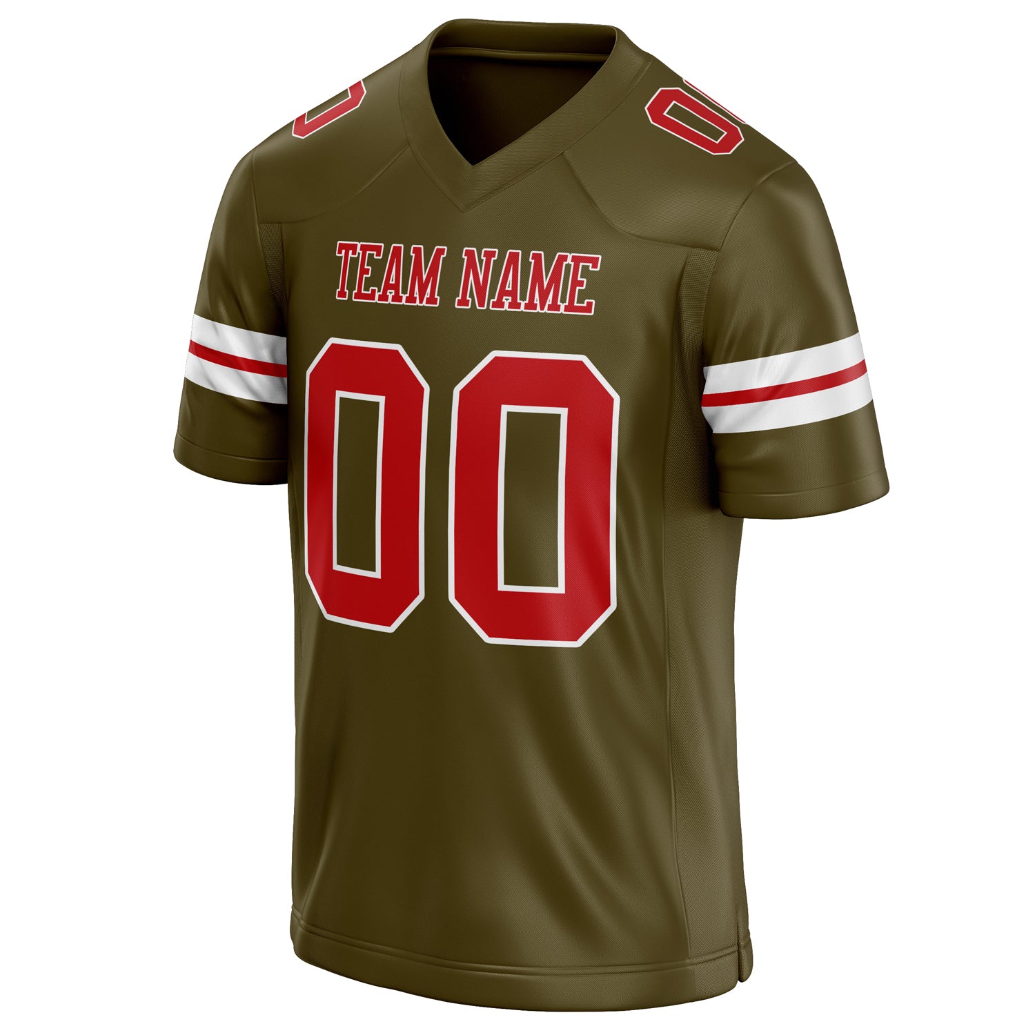 Personalized Olive & red Solid Colour Football Jersey