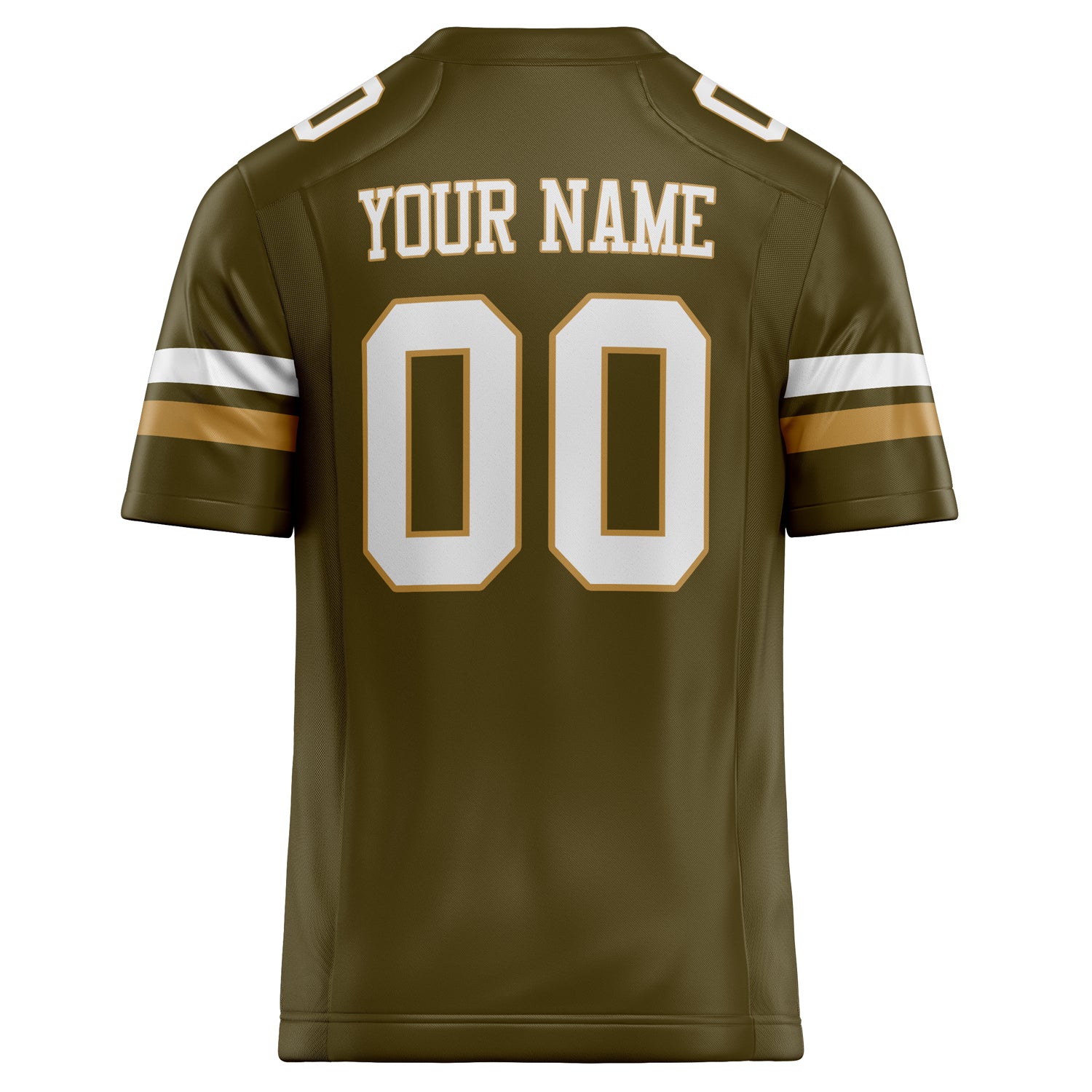 Personalized Olive & White Solid Colour Football Jersey