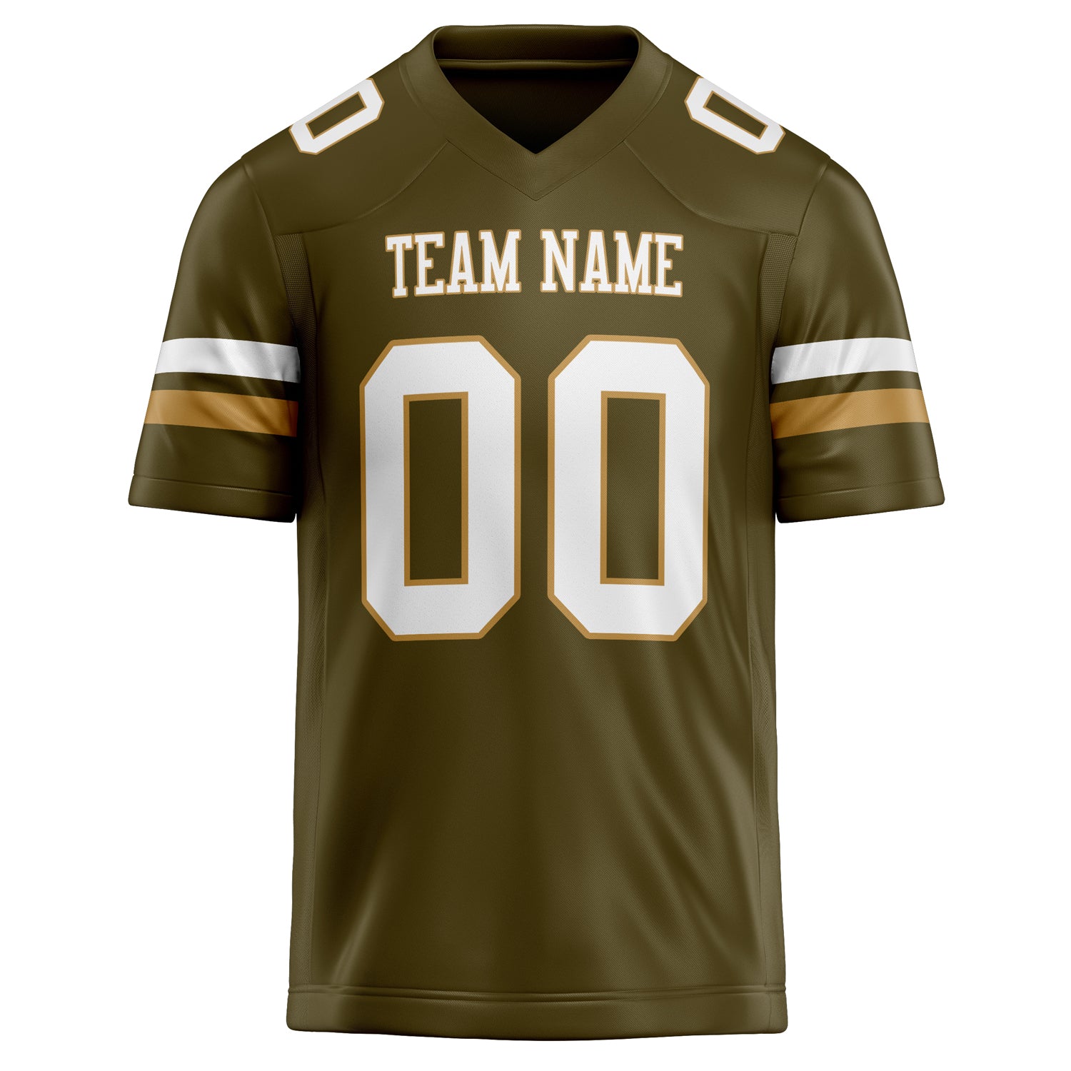 Personalized Olive & White Solid Colour Football Jersey
