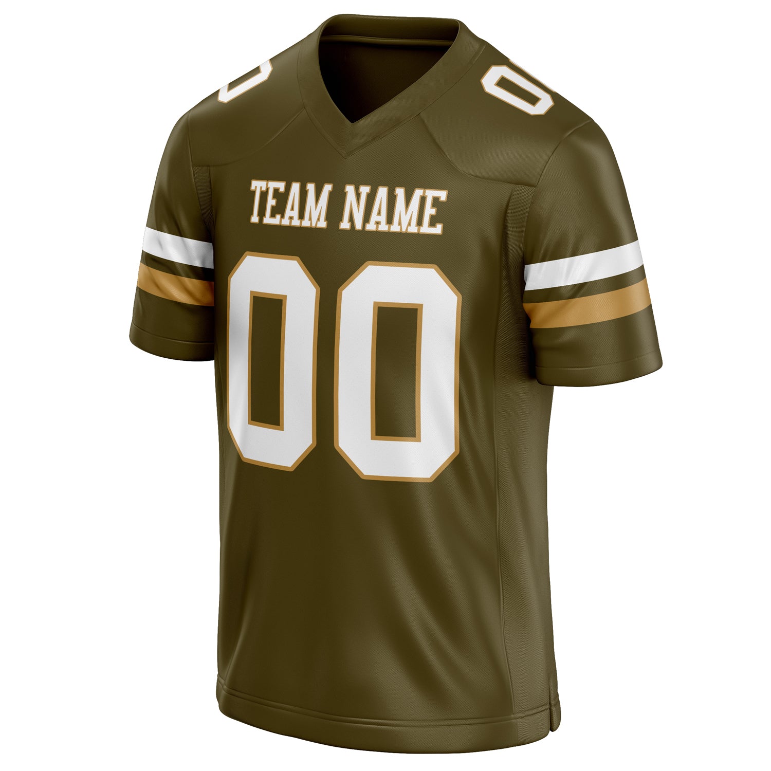 Personalized Olive & White Solid Colour Football Jersey