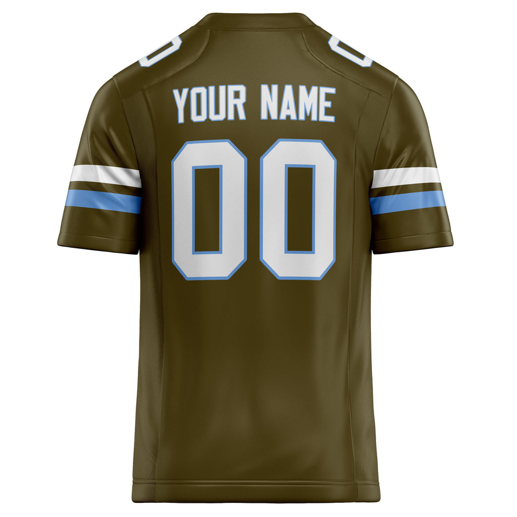 Personalized Olive & White Solid Colour Football Jersey
