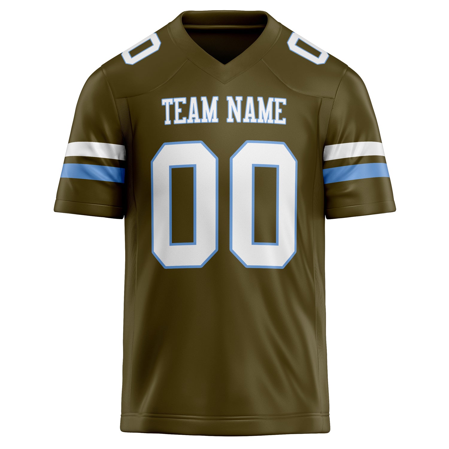 Personalized Olive & White Solid Colour Football Jersey