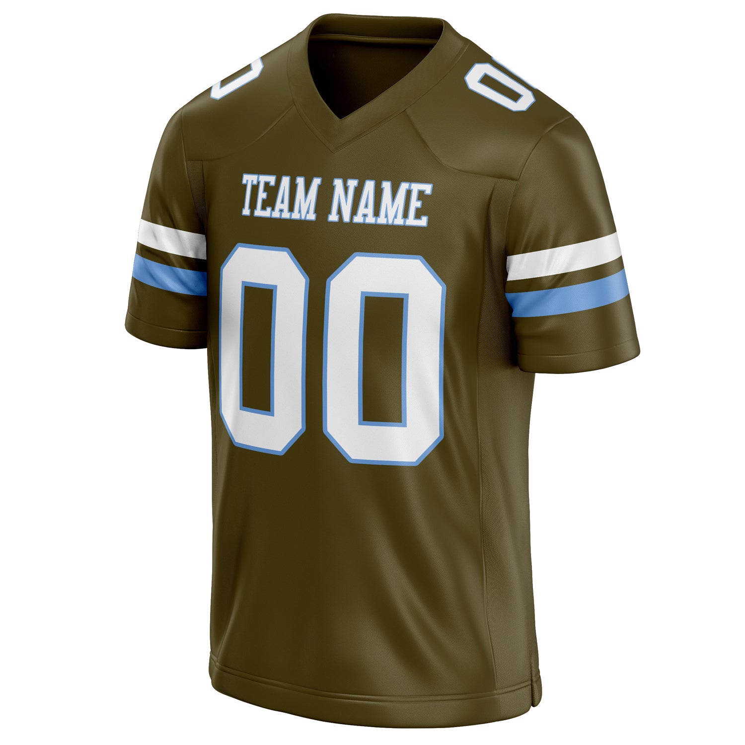 Personalized Olive & White Solid Colour Football Jersey
