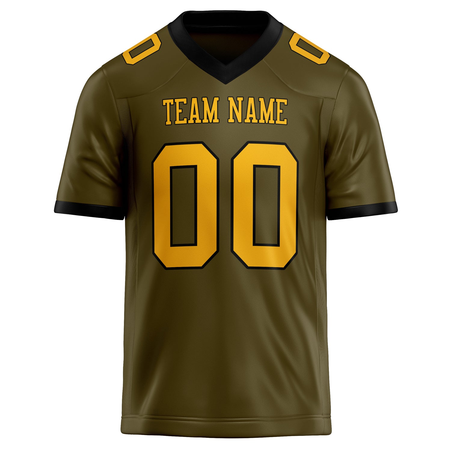Personalized Olive & gold Solid Colour Football Jersey