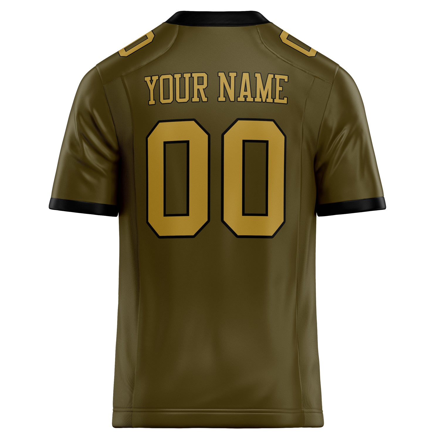 Personalized Olive & old gold Solid Colour Football Jersey