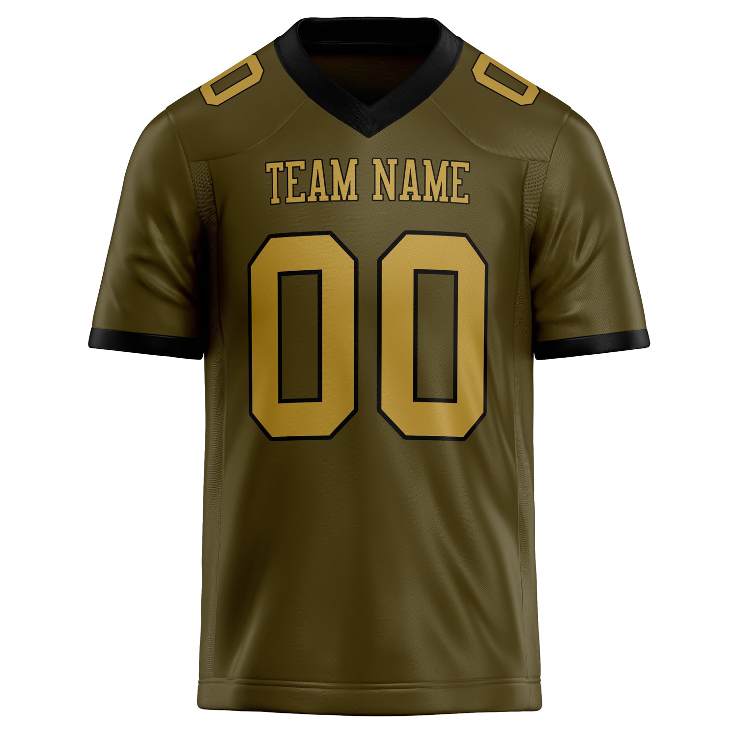 Personalized Olive & old gold Solid Colour Football Jersey