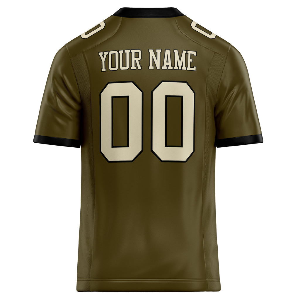 Personalized Olive & cream Solid Colour Football Jersey
