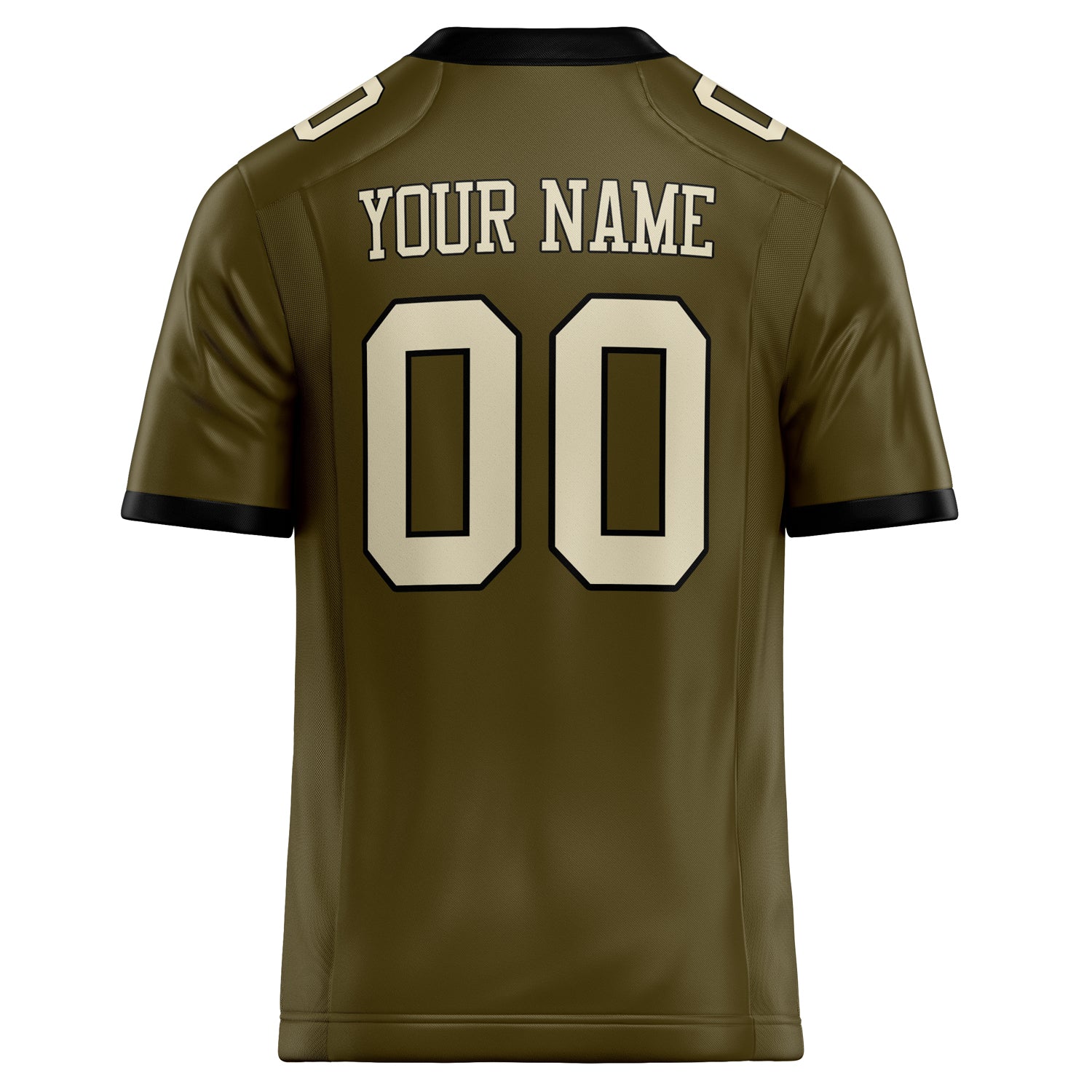 Personalized Olive & cream Solid Colour Football Jersey