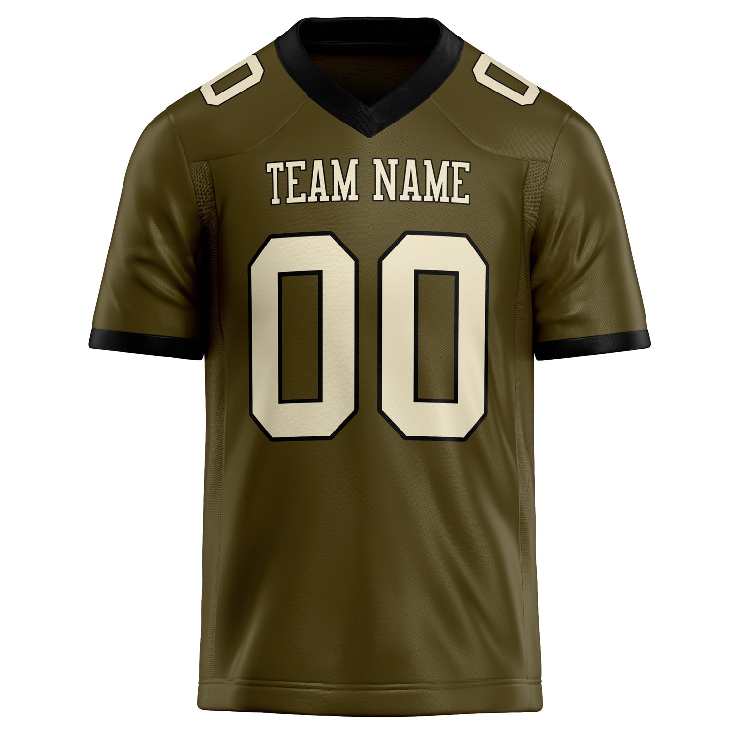 Personalized Olive & cream Solid Colour Football Jersey