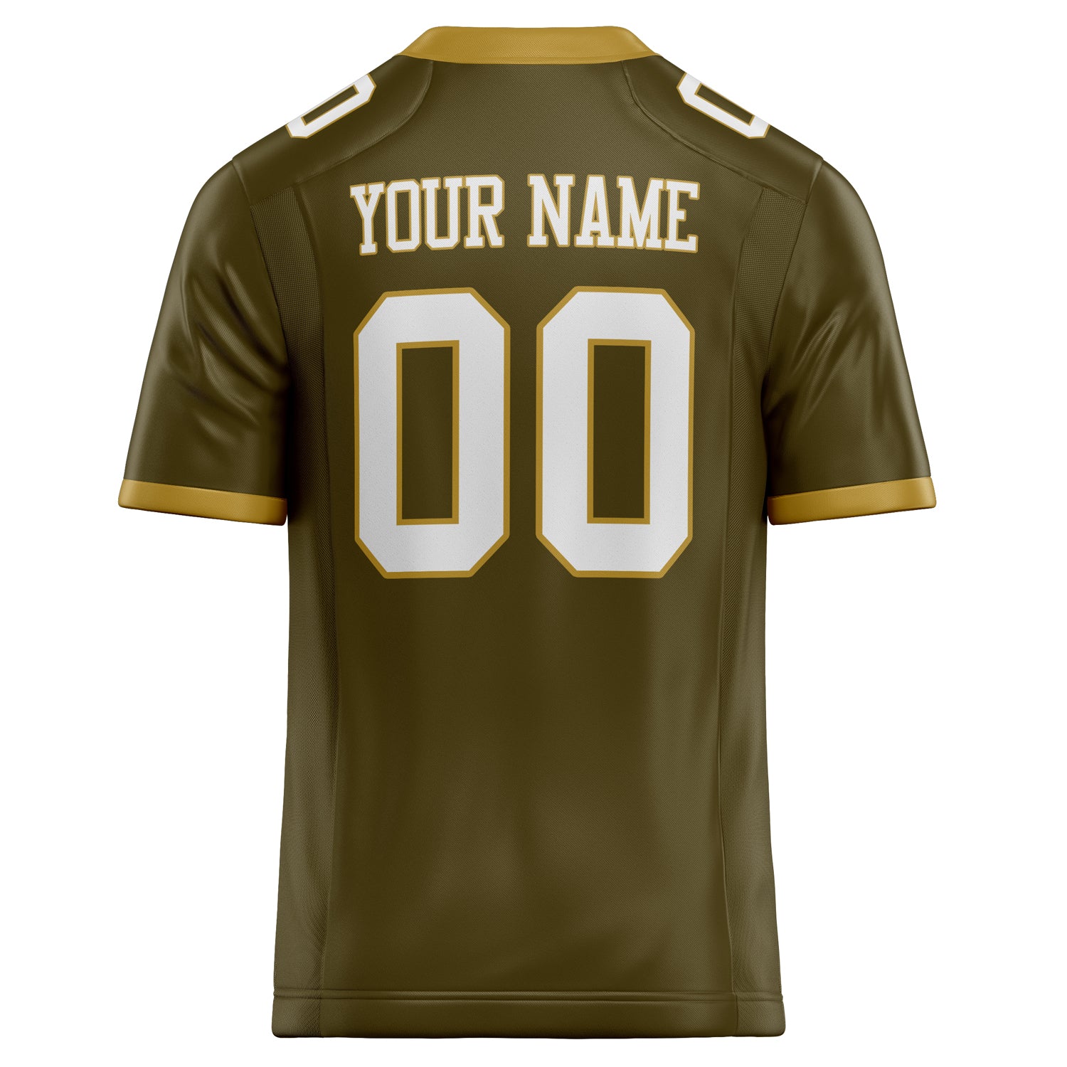 Personalized Olive & White Solid Colour Football Jersey