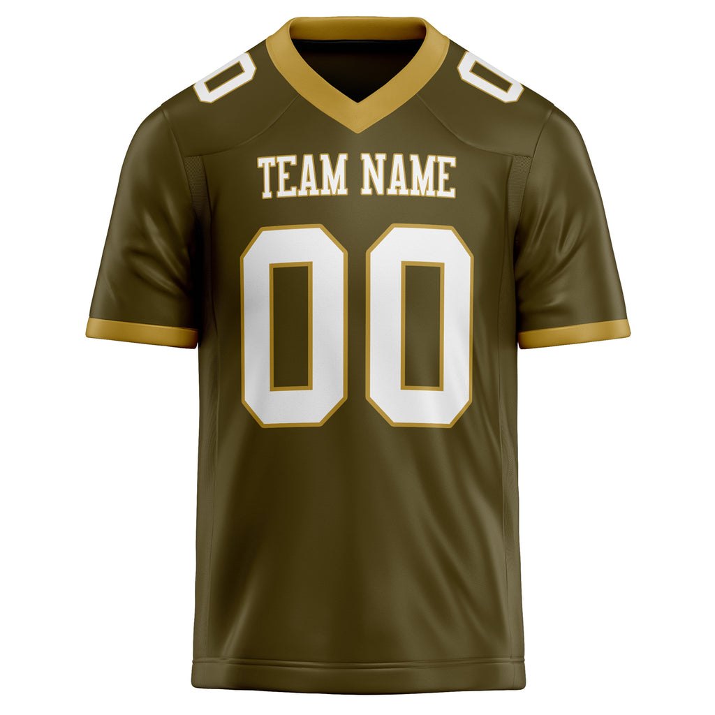 Personalized Olive & White Solid Colour Football Jersey