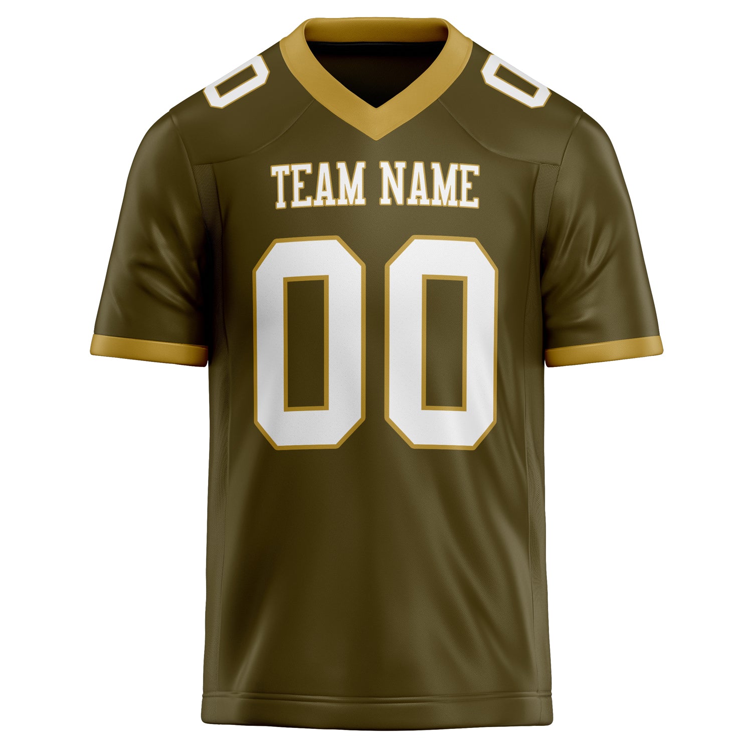 Personalized Olive & White Solid Colour Football Jersey