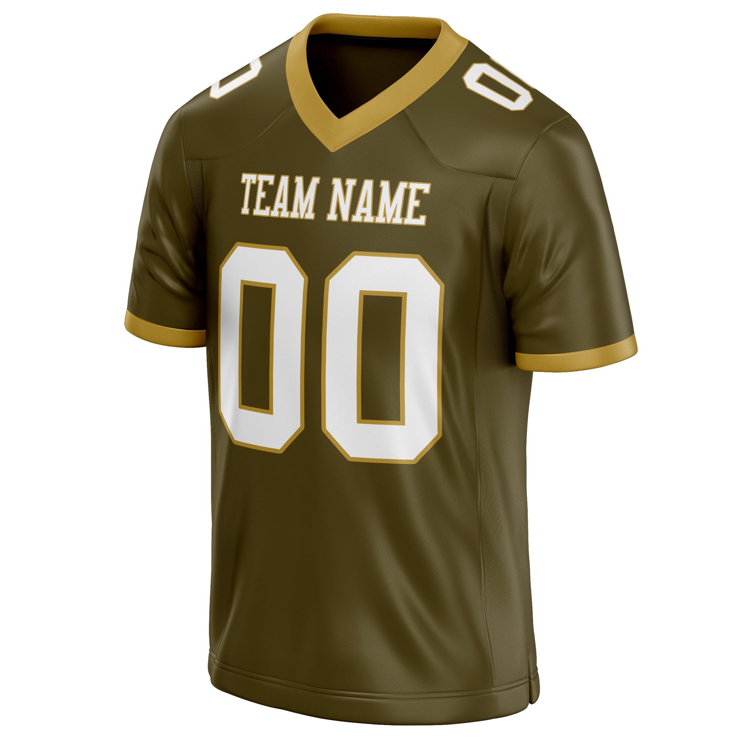 Personalized Olive & White Solid Colour Football Jersey