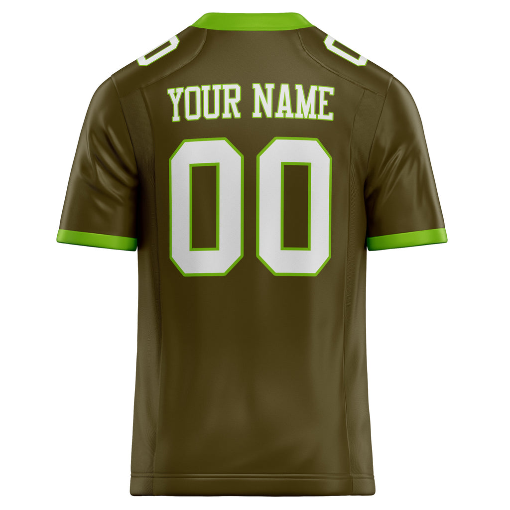 Personalized Olive & White Solid Colour Football Jersey