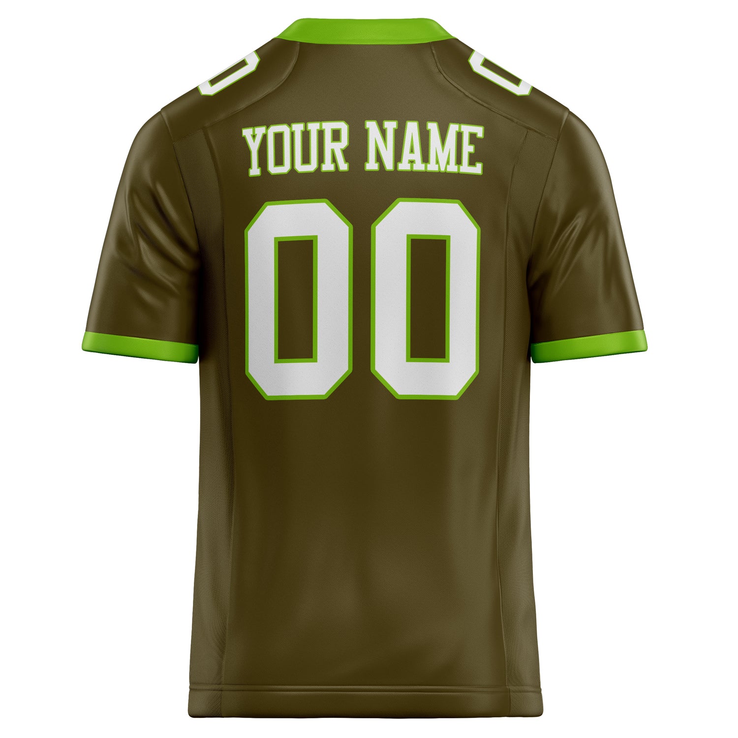 Personalized Olive & White Solid Colour Football Jersey