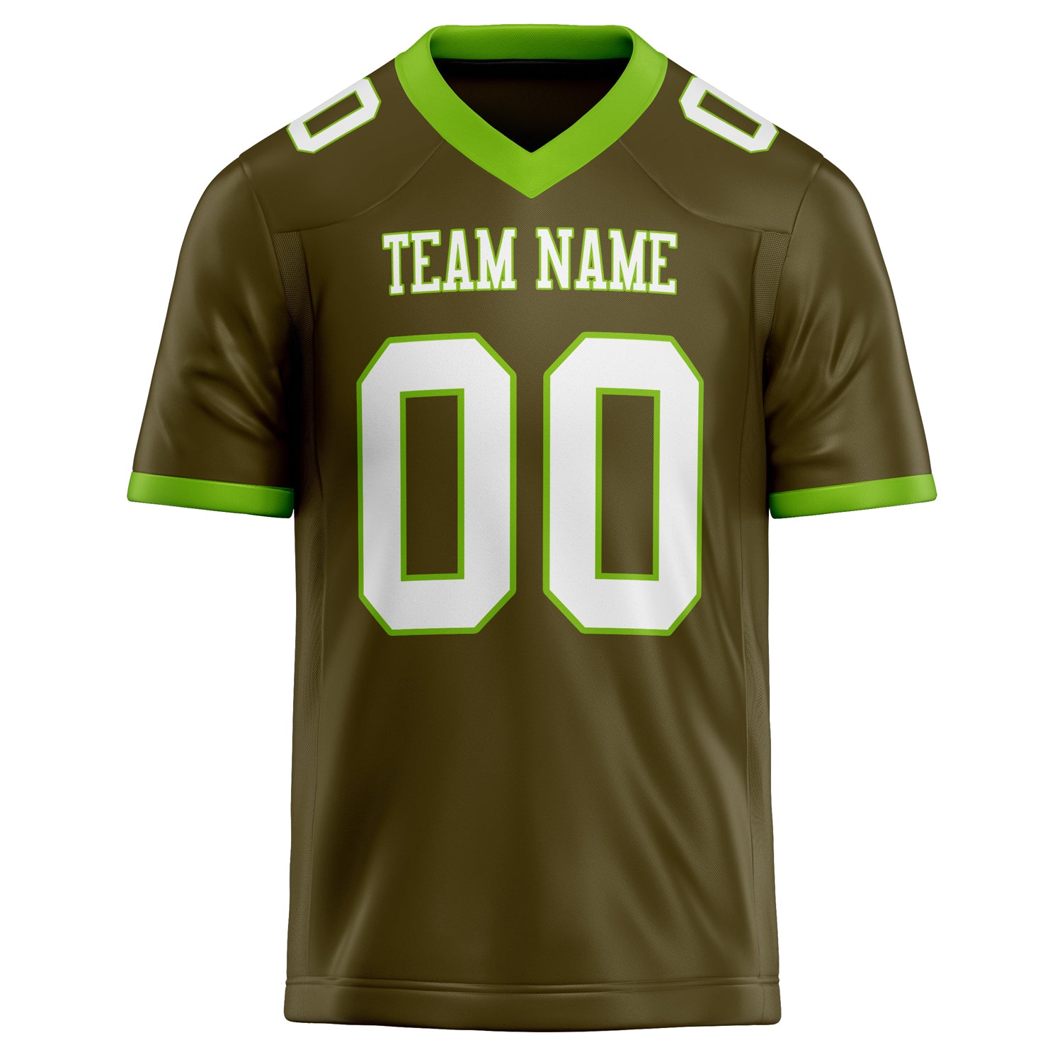 Personalized Olive & White Solid Colour Football Jersey