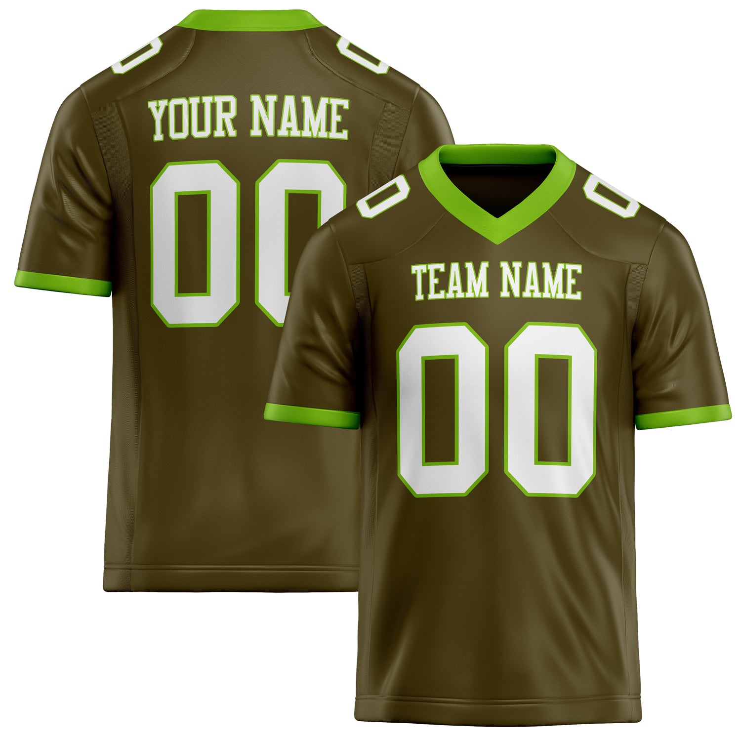 Personalized Olive White Solid Colour Football Jersey FT02240730OL344