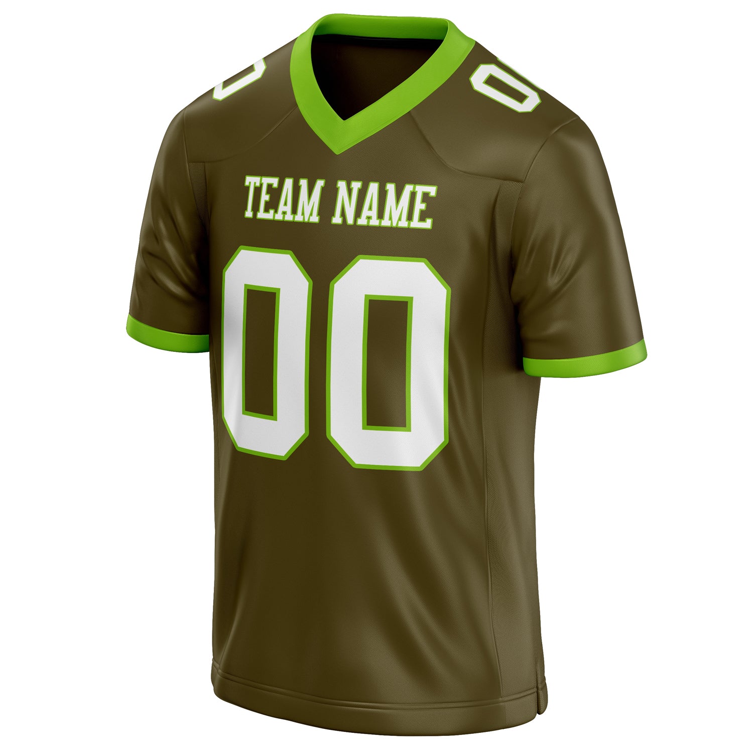 Personalized Olive & White Solid Colour Football Jersey
