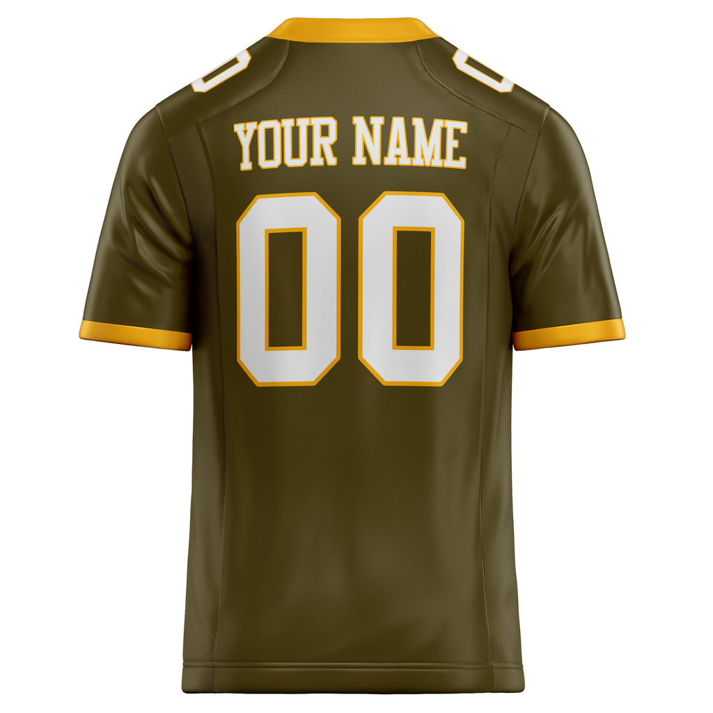 Personalized Olive & White Solid Colour Football Jersey