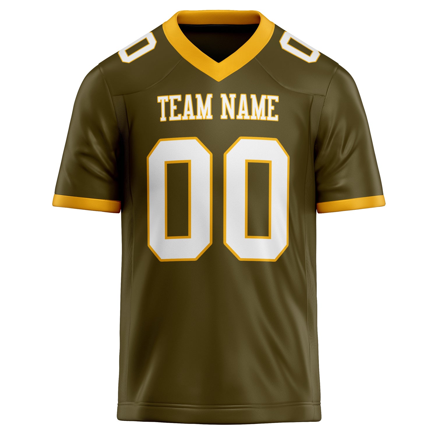 Personalized Olive & White Solid Colour Football Jersey