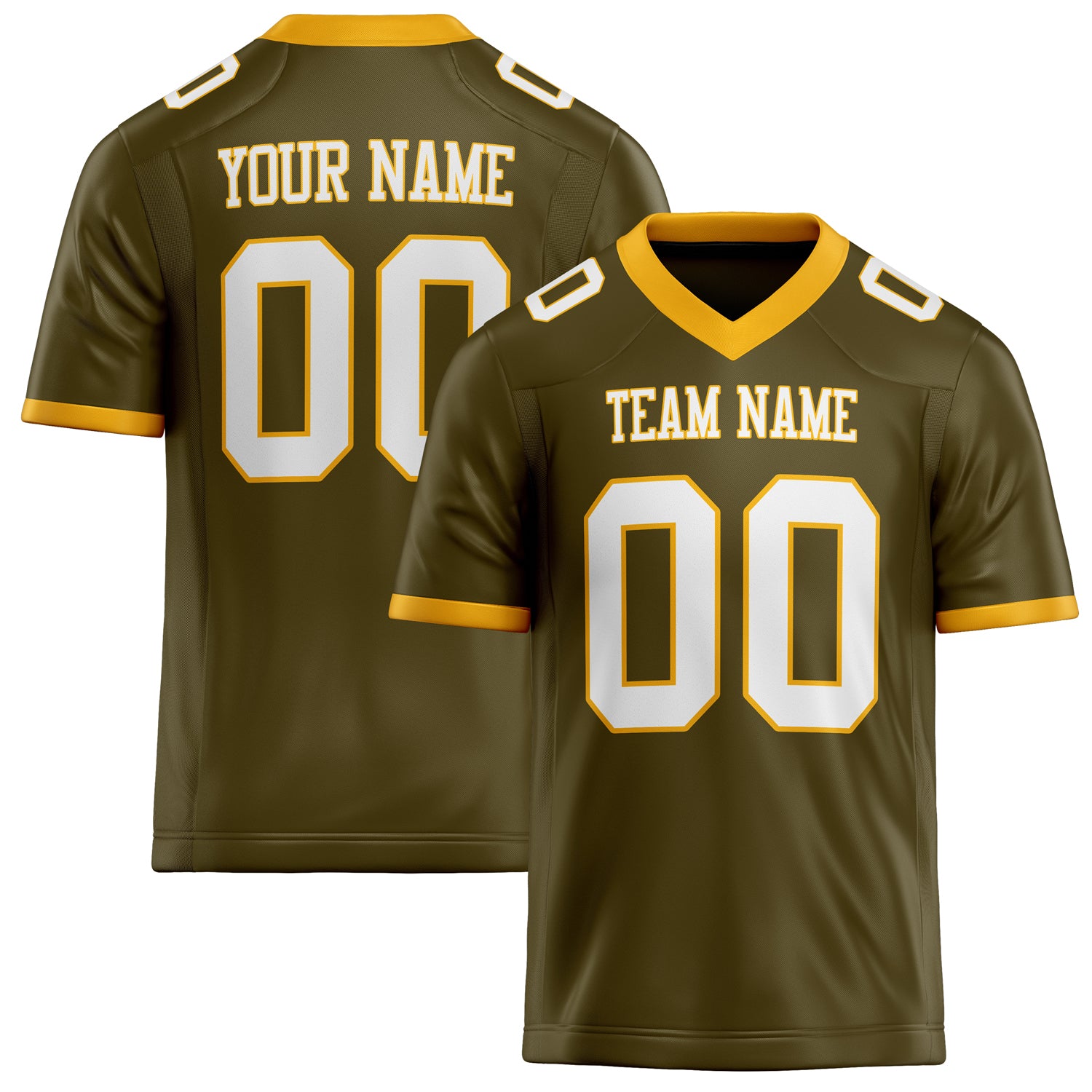 Personalized Olive White Solid Colour Football Jersey FT02240730OL345