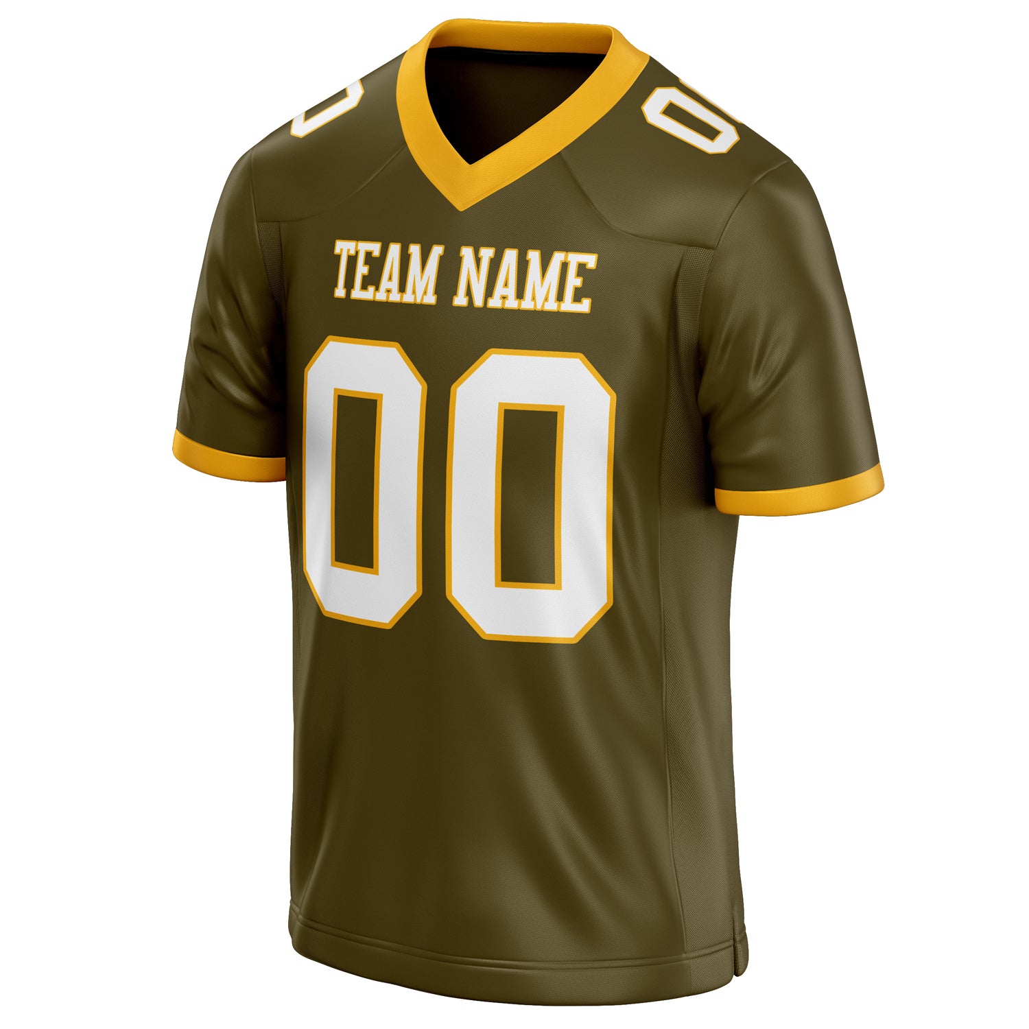 Personalized Olive & White Solid Colour Football Jersey