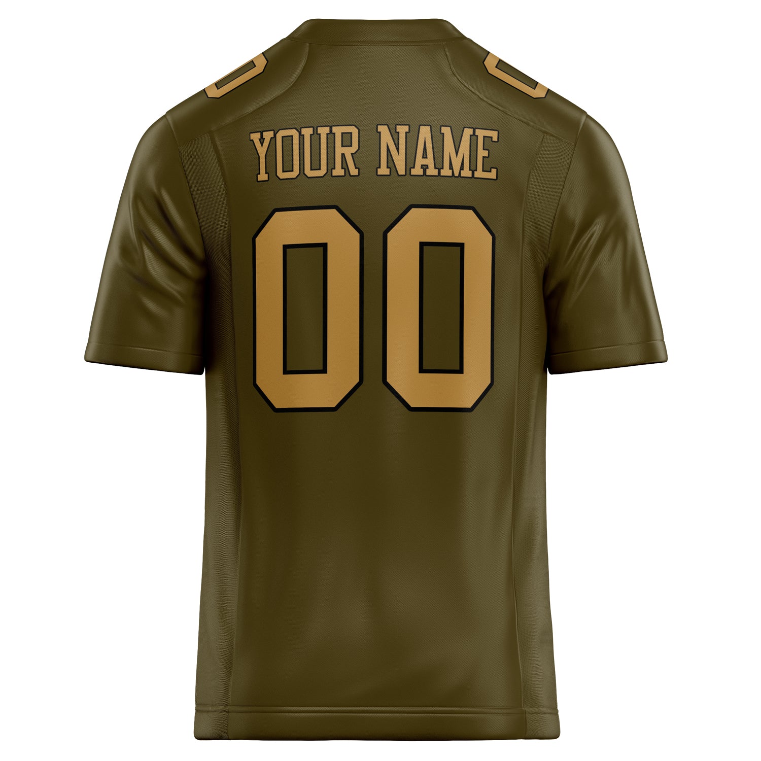 Personalized Olive & old gold Solid Colour Football Jersey
