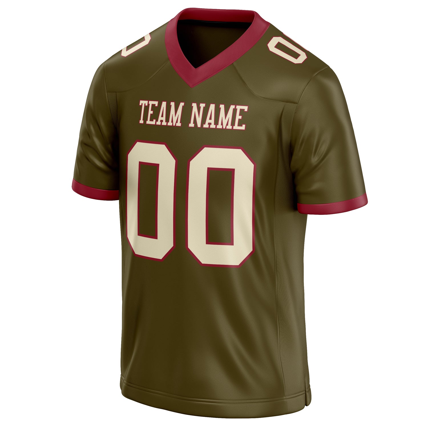Personalized Olive & cream Solid Colour Football Jersey