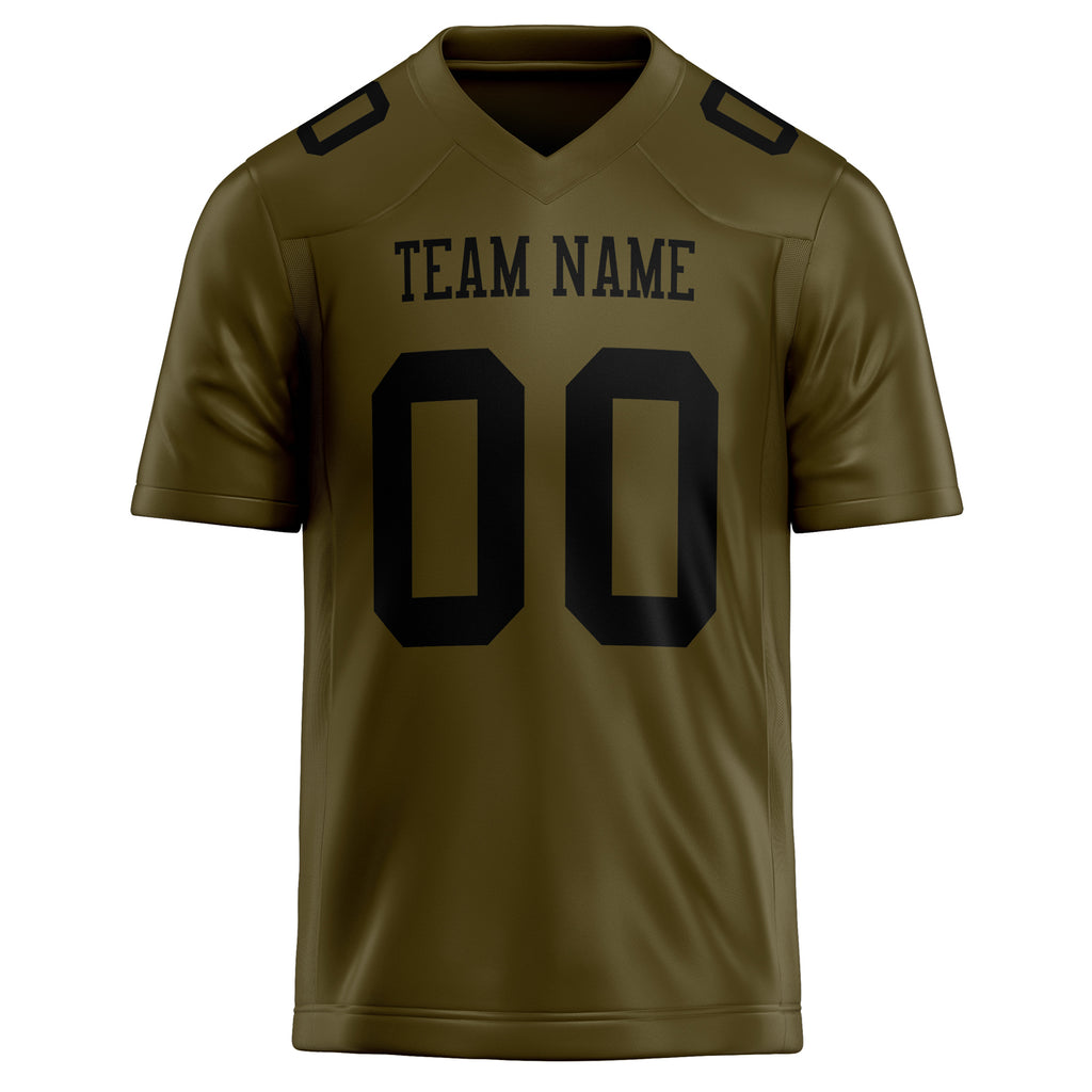 Personalized Olive & Black Solid Colour Football Jersey