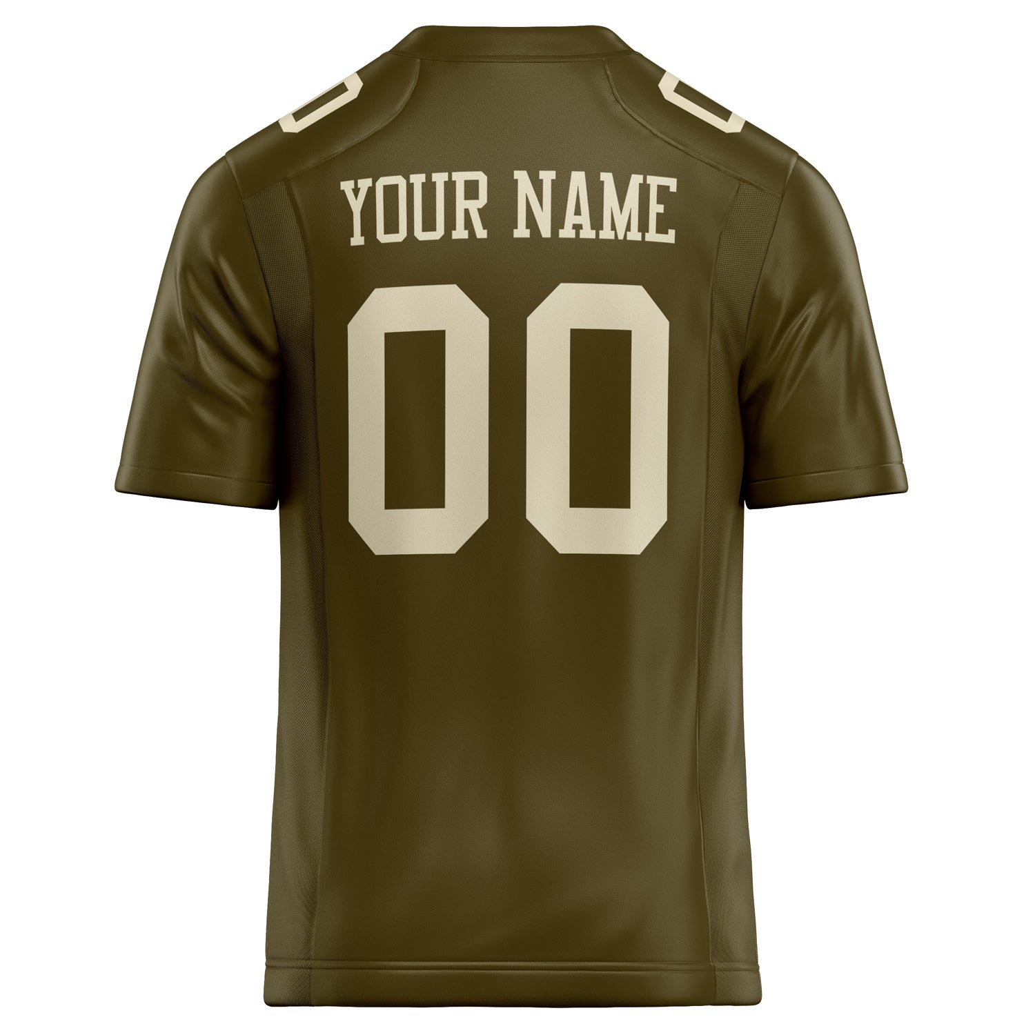 Personalized Olive & cream Solid Colour Football Jersey