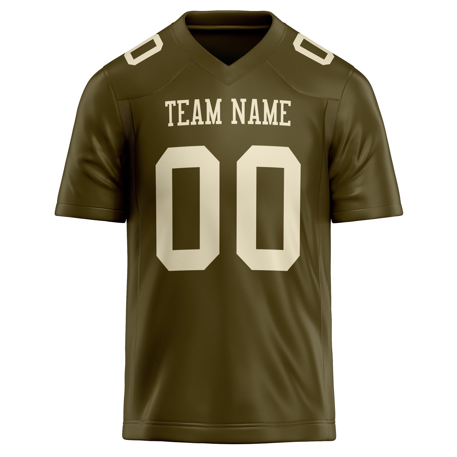 Personalized Olive & cream Solid Colour Football Jersey