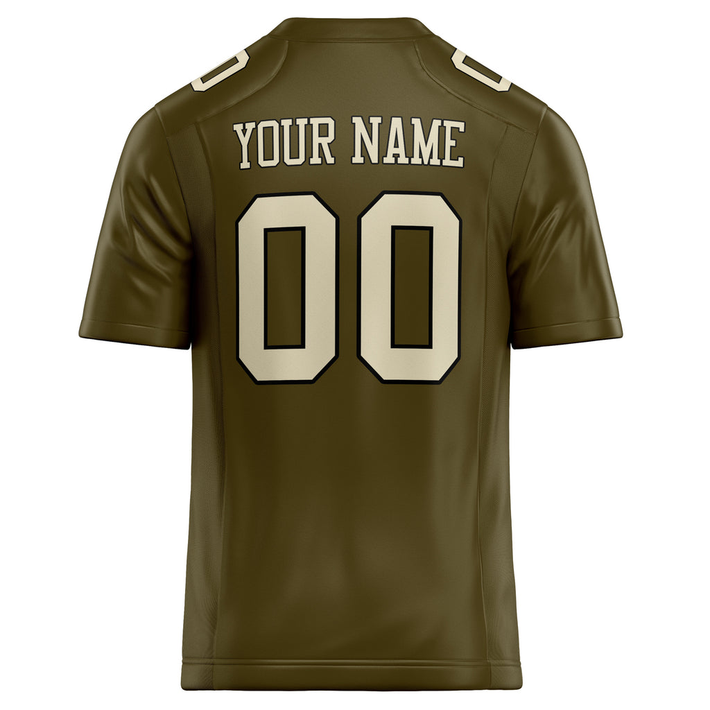 Personalized Olive & cream Solid Colour Football Jersey
