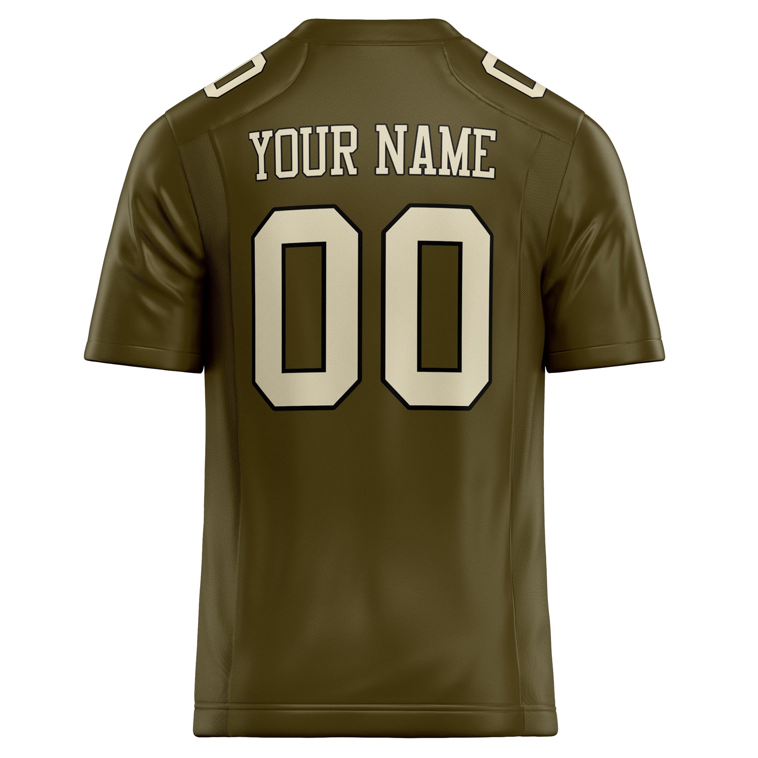 Personalized Olive & cream Solid Colour Football Jersey