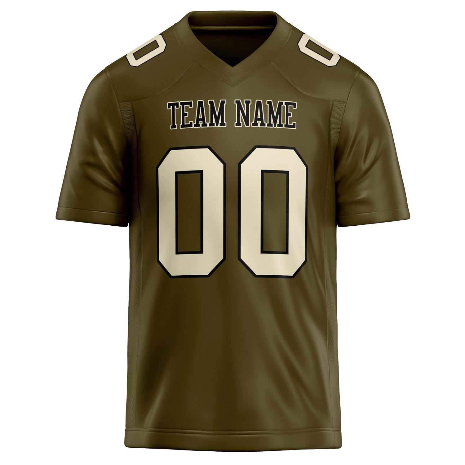 Personalized Olive & cream Solid Colour Football Jersey