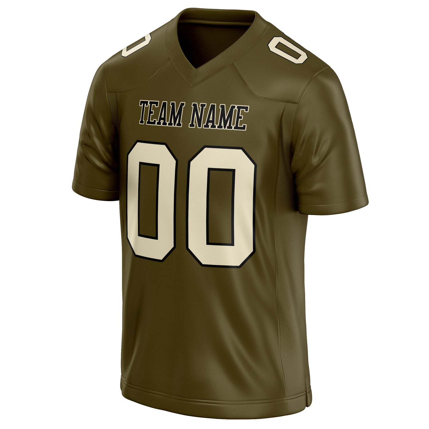 Personalized Olive & cream Solid Colour Football Jersey