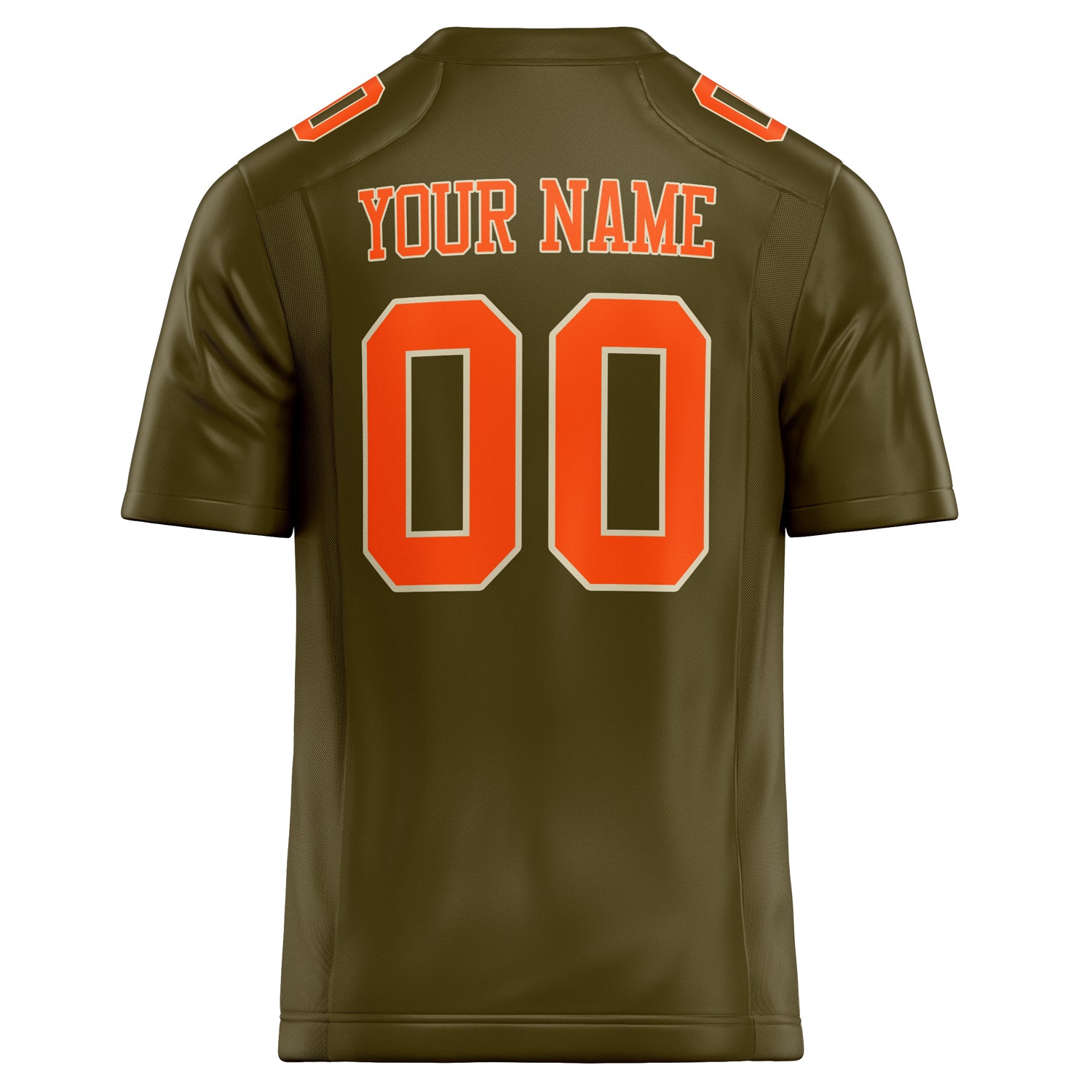 Personalized Olive & orange Solid Colour Football Jersey