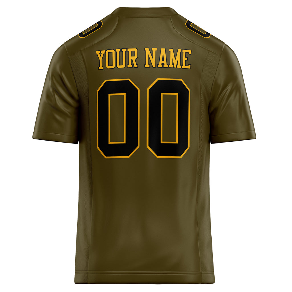 Personalized Olive & Black Solid Colour Football Jersey