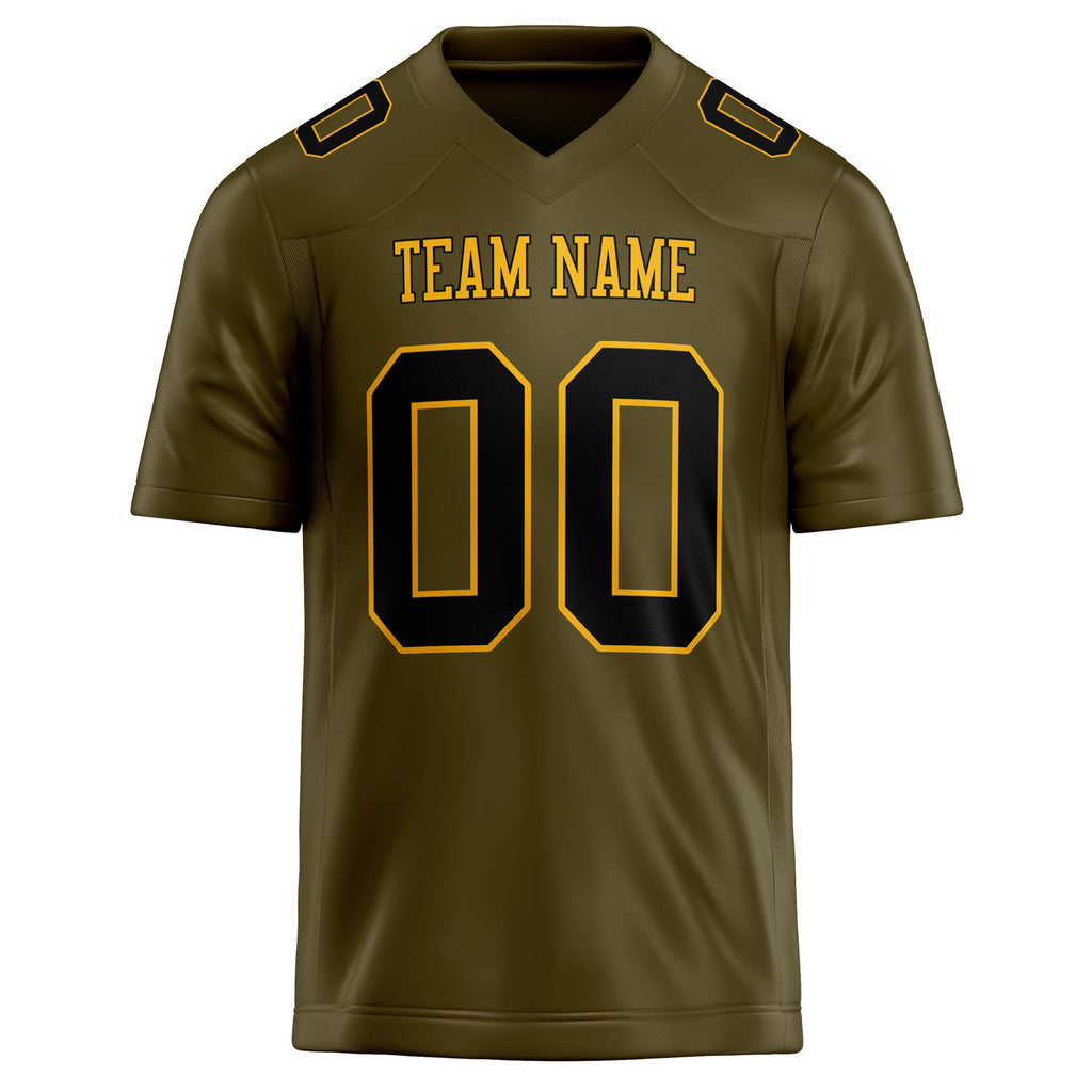 Personalized Olive & Black Solid Colour Football Jersey