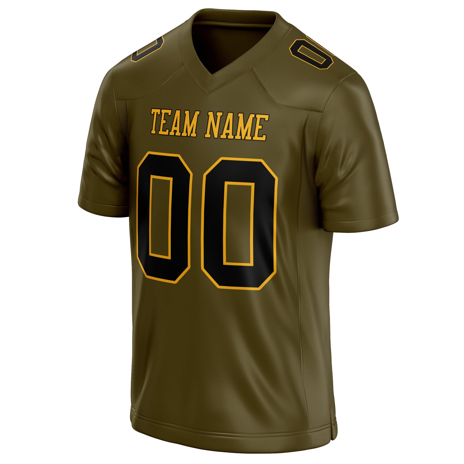 Personalized Olive & Black Solid Colour Football Jersey