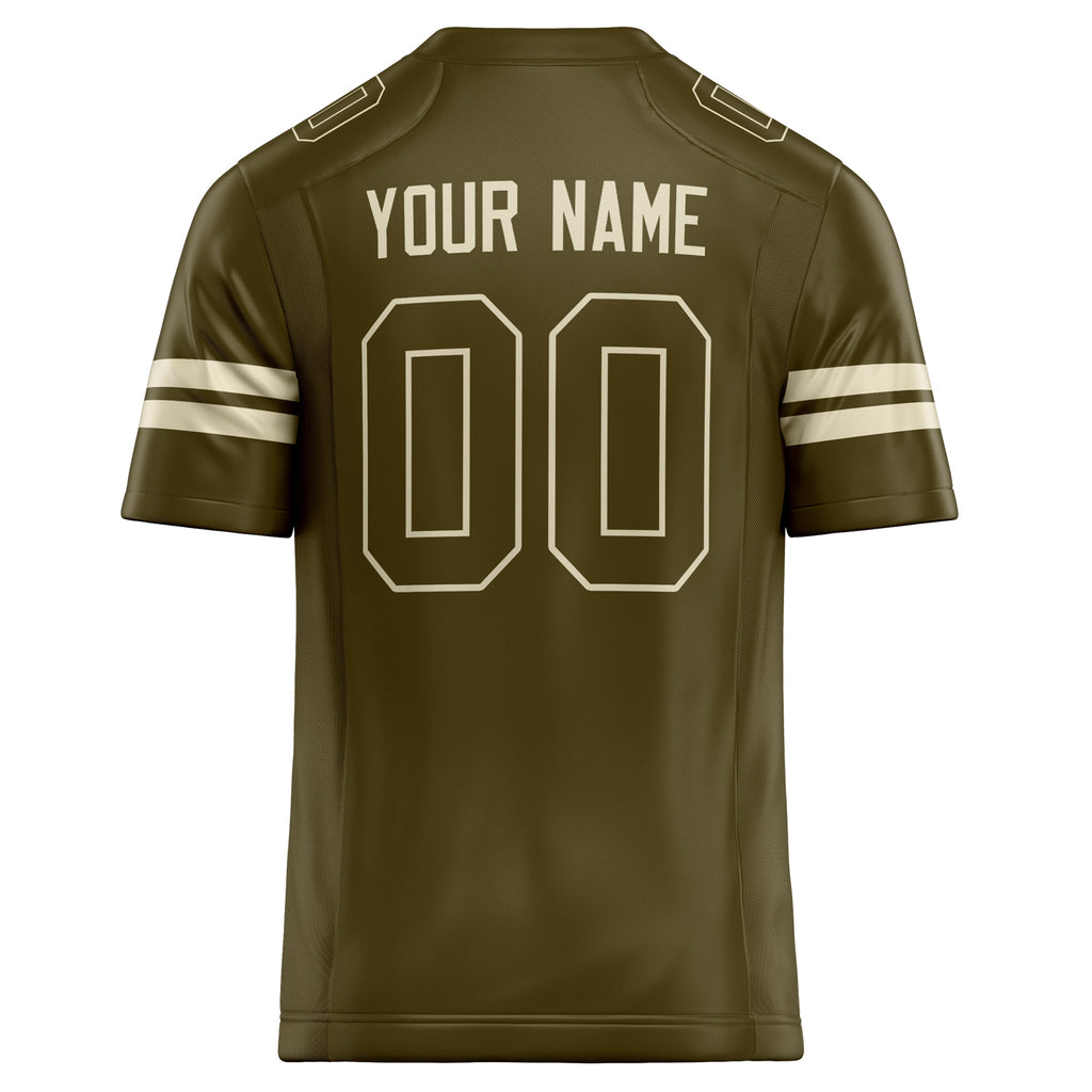 Personalized Olive & cream Solid Colour Football Jersey