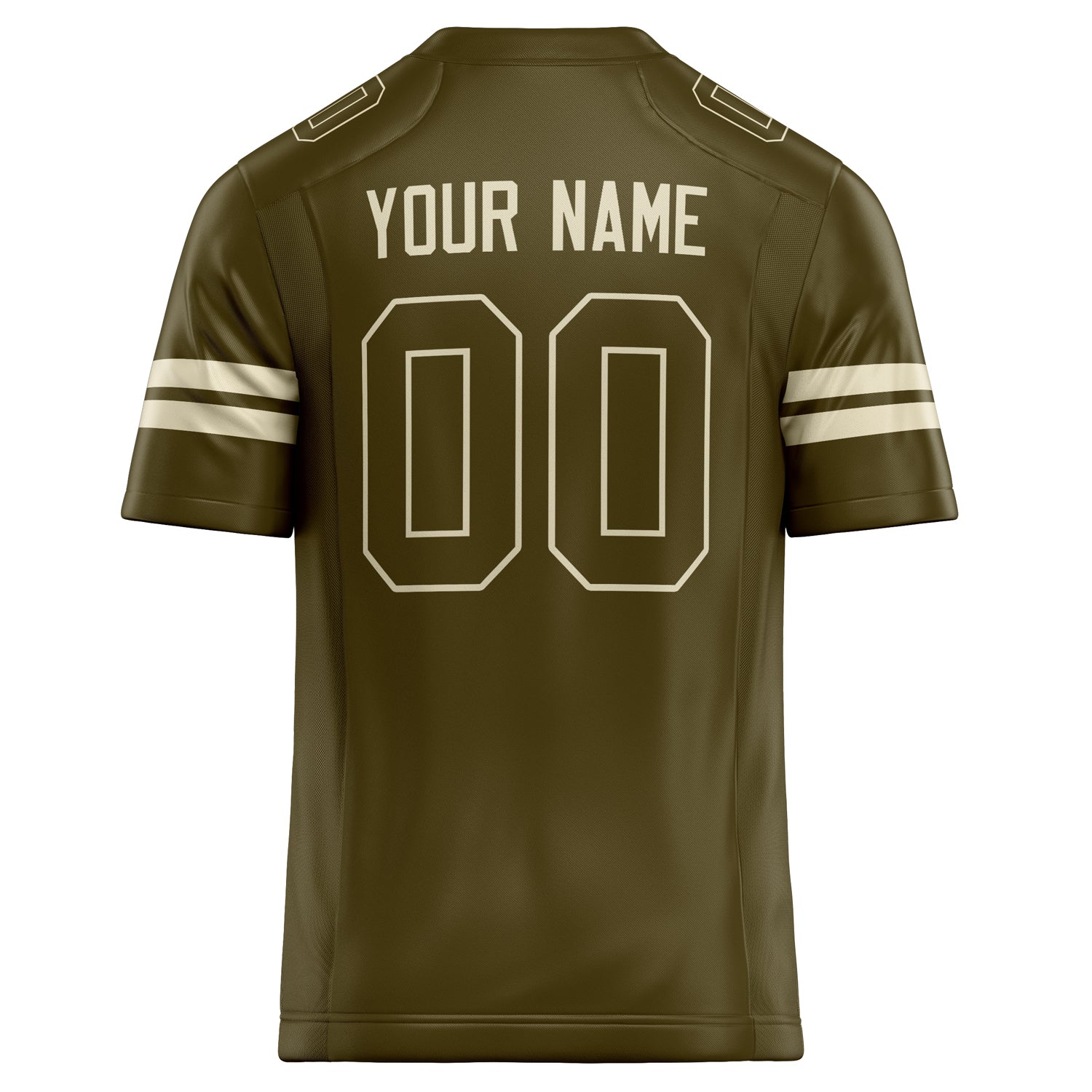Personalized Olive & cream Solid Colour Football Jersey