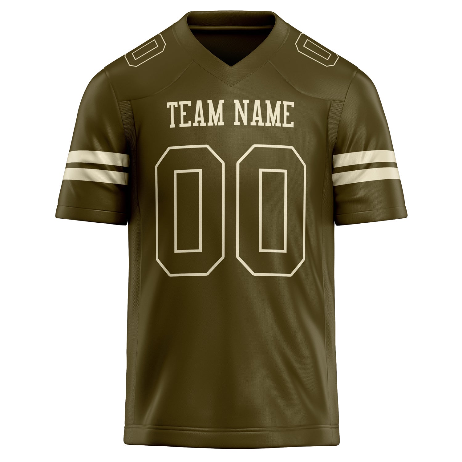 Personalized Olive & cream Solid Colour Football Jersey