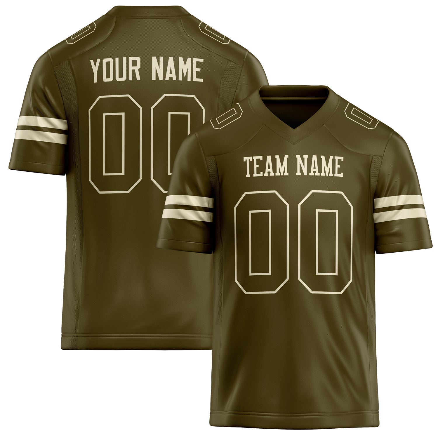 Personalized Olive cream Solid Colour Football Jersey FT02240730OL353