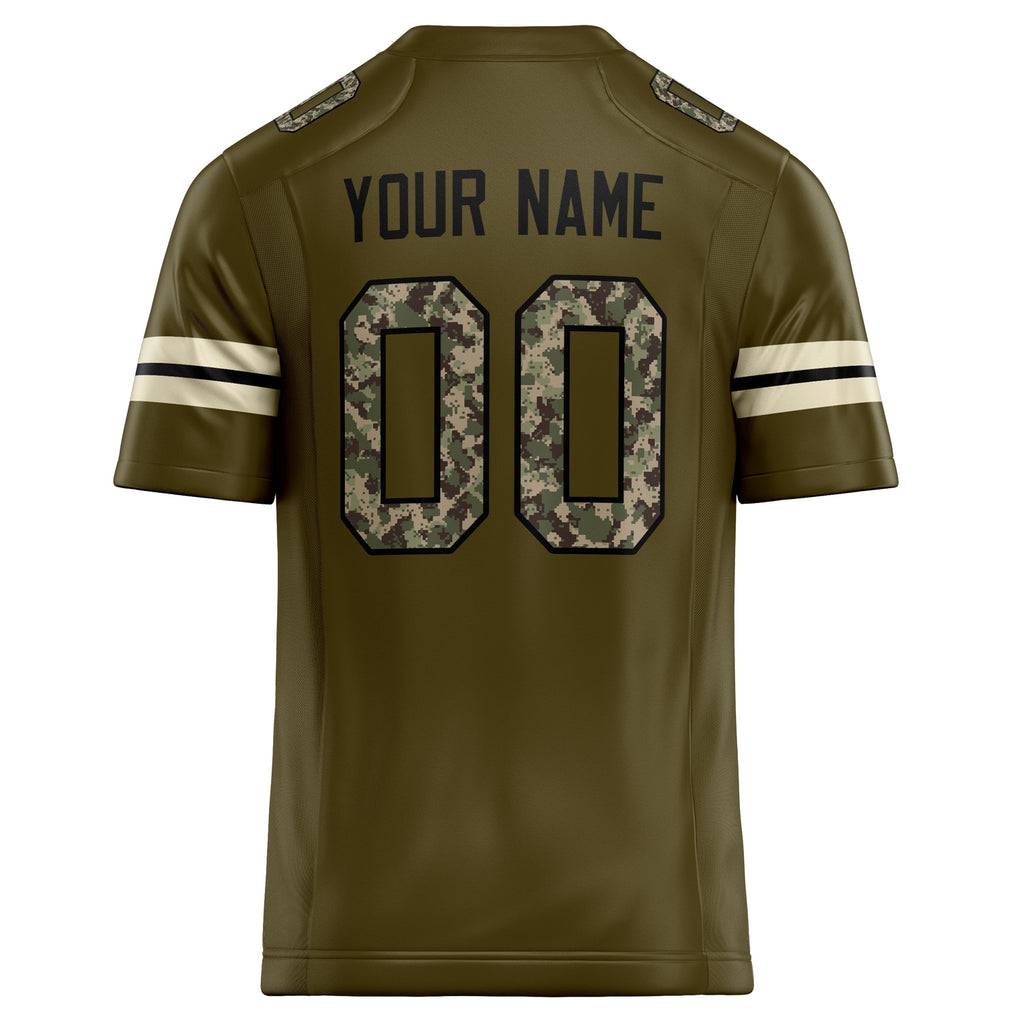 Personalized Olive & cream Solid Colour Football Jersey