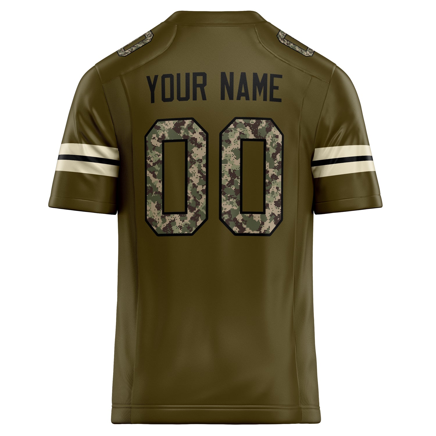 Personalized Olive & cream Solid Colour Football Jersey