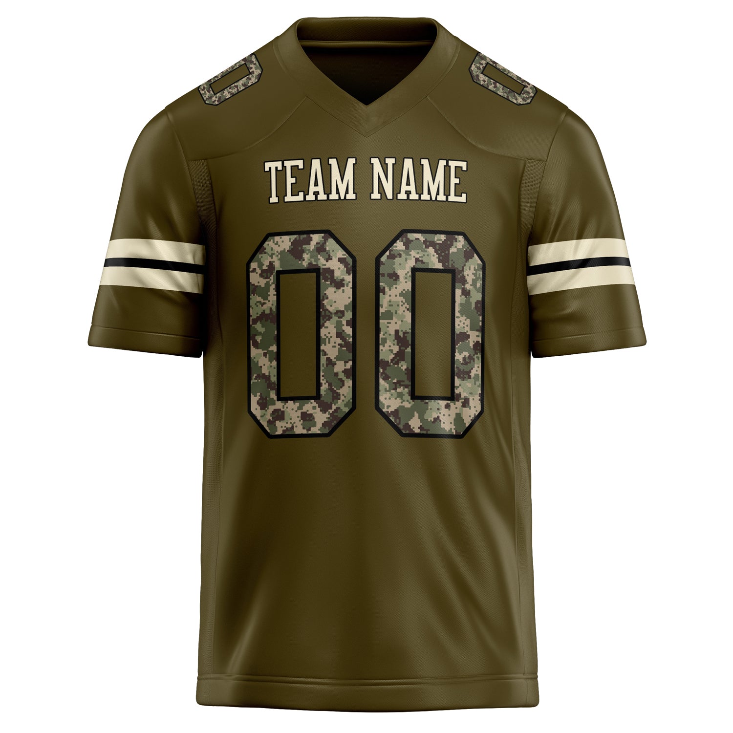 Personalized Olive & cream Solid Colour Football Jersey