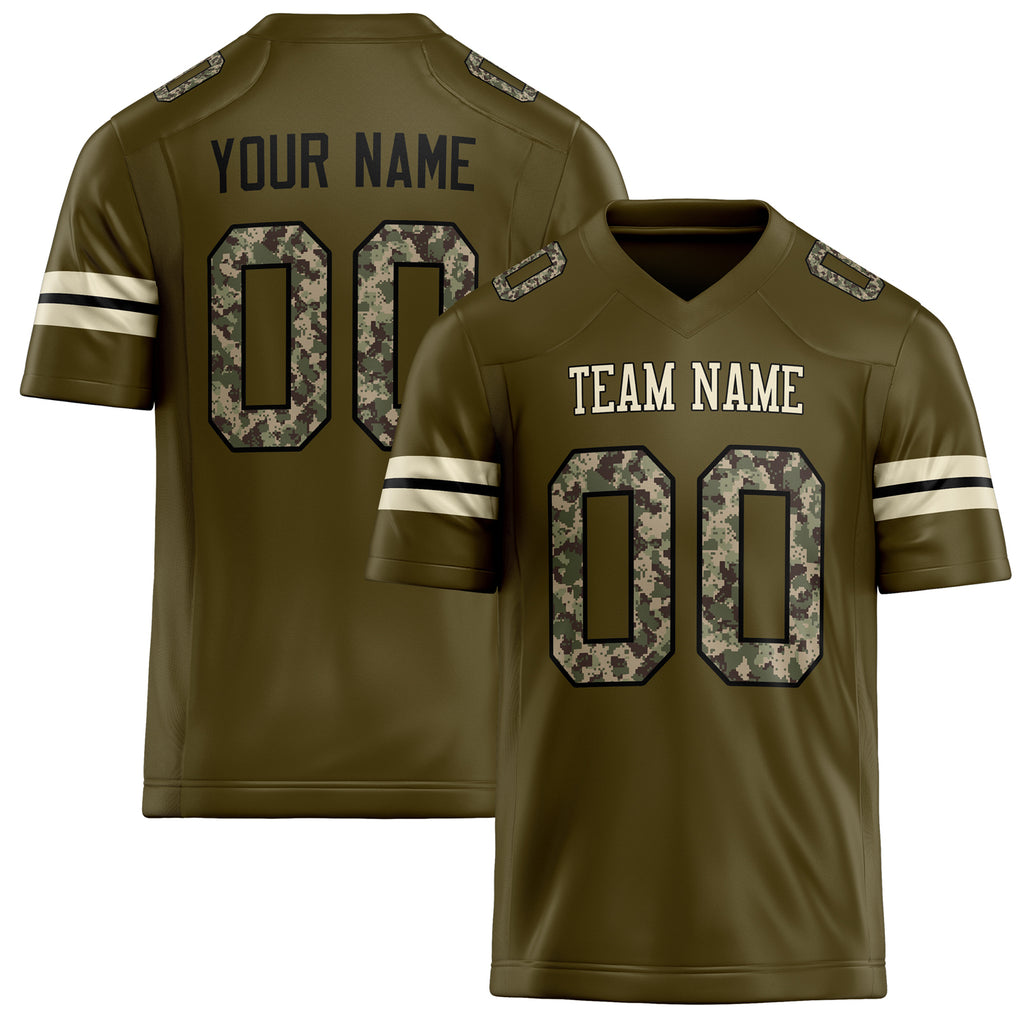 Personalized Olive cream Solid Colour Football Jersey FT02240730OL354