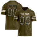 Personalized Olive cream Solid Colour Football Jersey FT02240730OL354