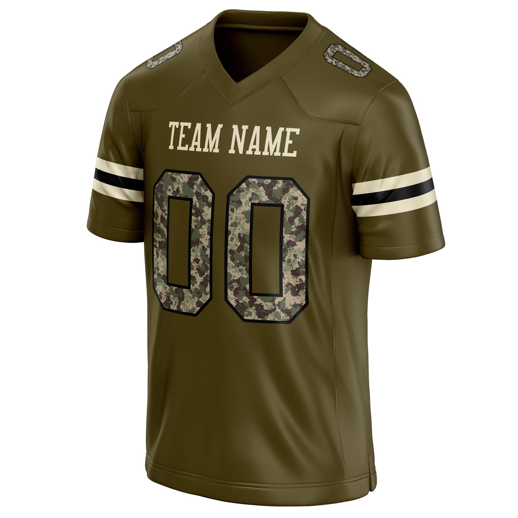 Personalized Olive & cream Solid Colour Football Jersey