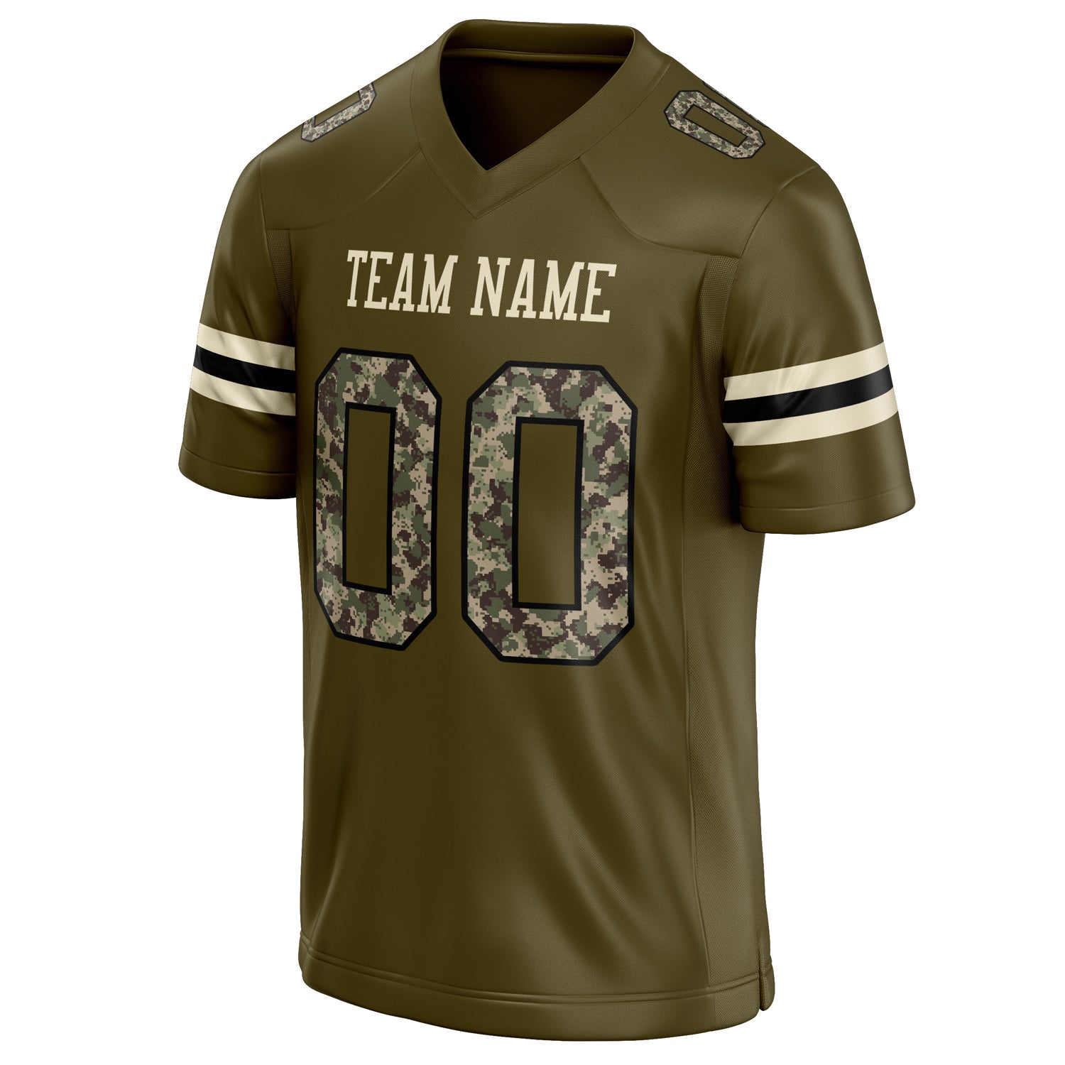 Personalized Olive & cream Solid Colour Football Jersey